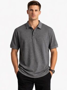 Northwest Territory Charcoal Patterned Polo